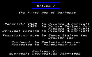 Ultima I: The First Age of Darkness